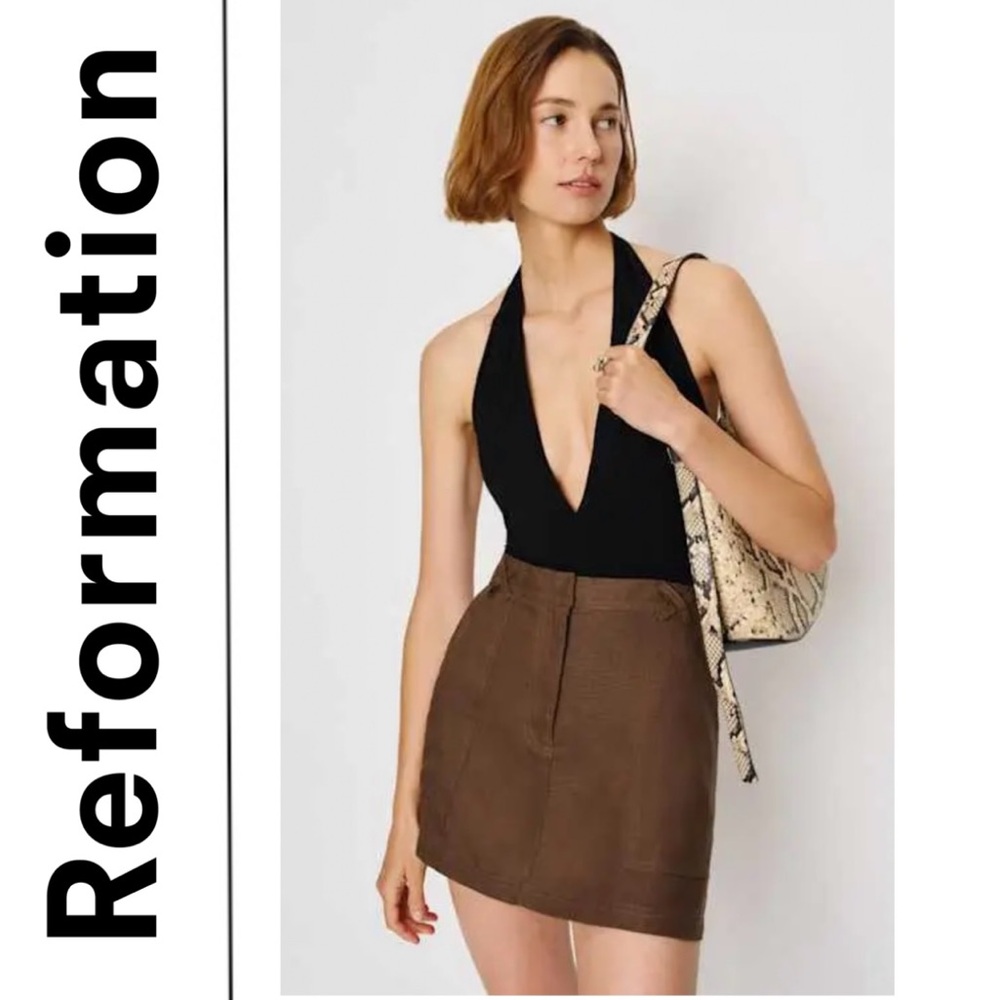NEW Reformation Etta Linen Skirt - size: 6